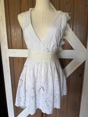 PacSun Kendall & Kylie White Lace and Crochet Festival Mini Dress Size XS